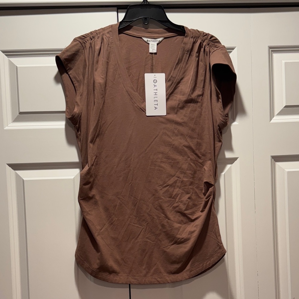 Brown Women's Top Athleta! NWT